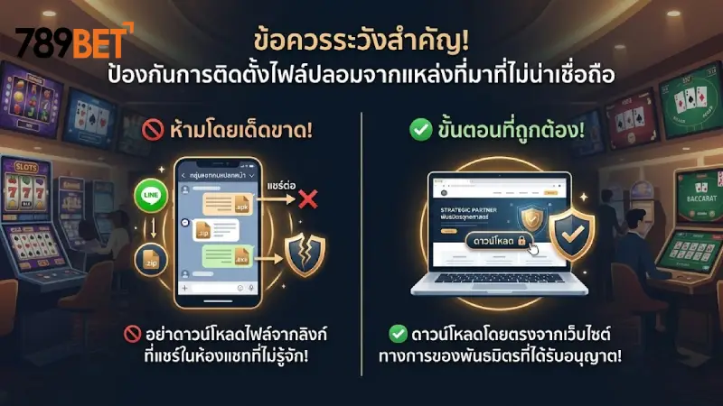 ข้อควรระวังเพื่อหลีกเลี่ยงการติดตั้งไฟล์ปลอมจากแหล่งที่ไม่หวังดี