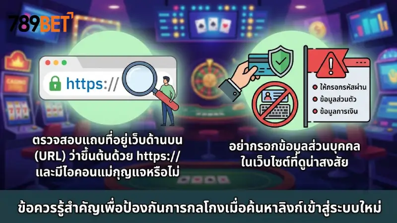 ข้อควรระวังในการค้นหาลิงก์ทางเข้าใหม่เพื่อป้องกันมิจฉาชีพ