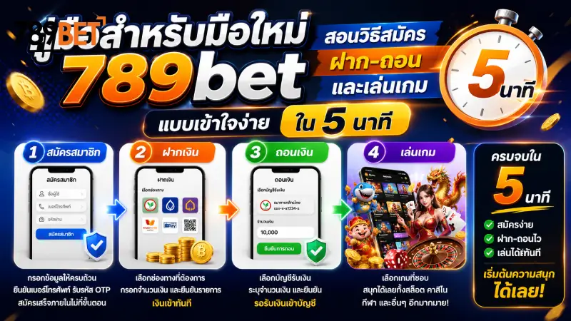 คู่มือสำหรับมือใหม่ 789bet สอนสมัคร ฝาก-ถอน เล่นง่ายใน 5 นาที