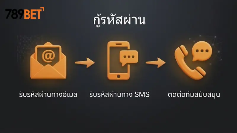 ตารางเปรียบเทียบช่องทางการกู้คืนรหัสผ่าน 789bet